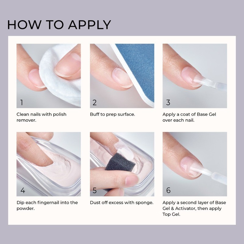 l Salon Dip Manicure Kit – Dipping Powder & 40 Fake Nails – 49ct