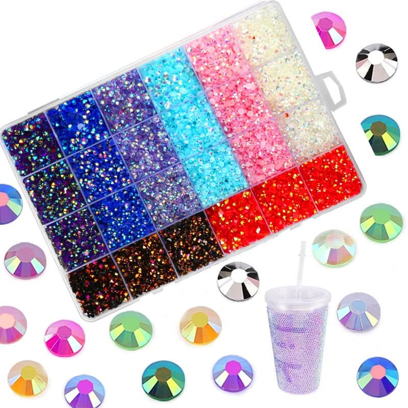 23200PCS Mixed Size 3 4 5MM Jelly ab Resin Rhinestones Box with Tools for Tum…