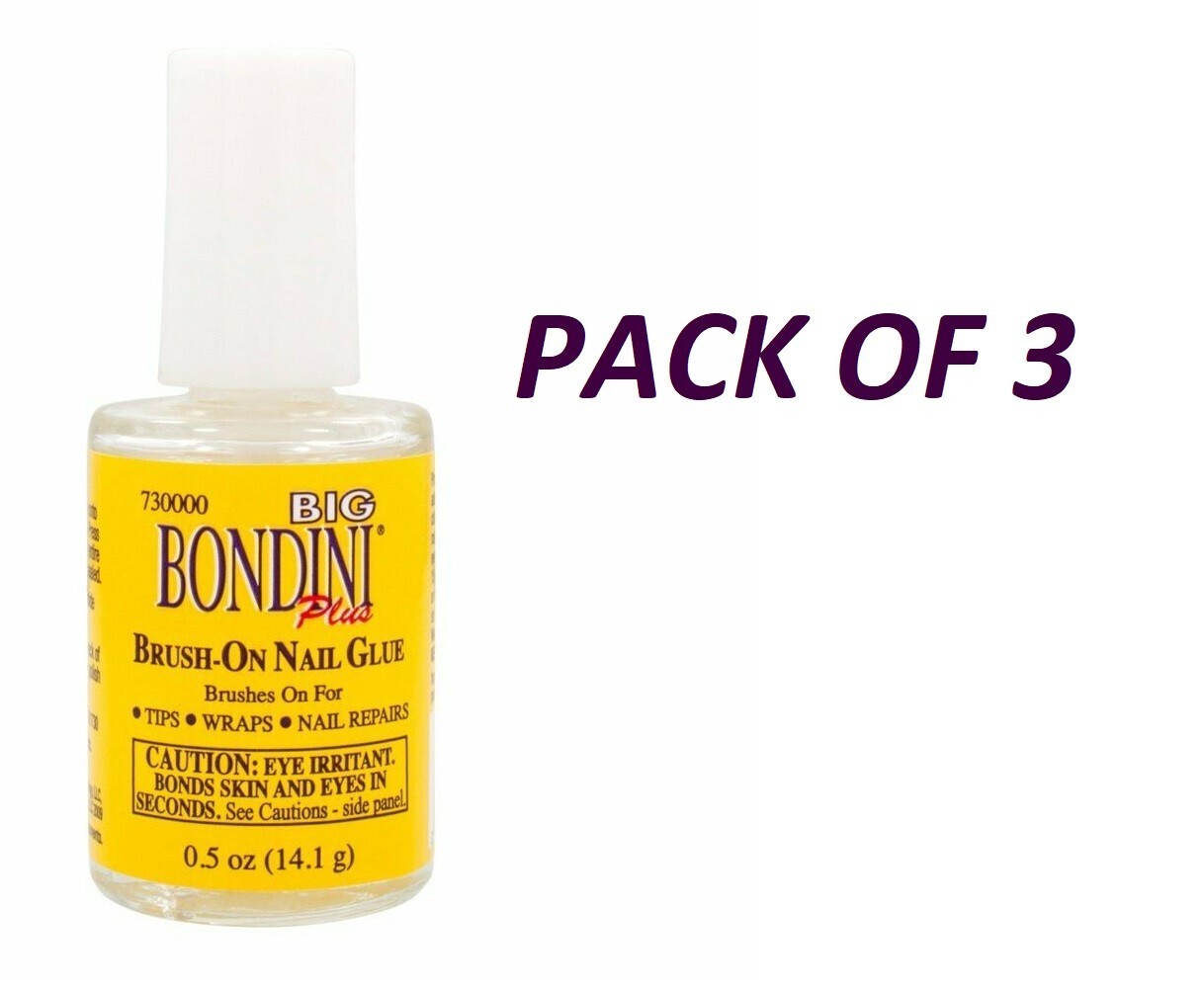 Spilo Big Bondini Plus Brush-On Glue, 0.5 oz – Pack of 3