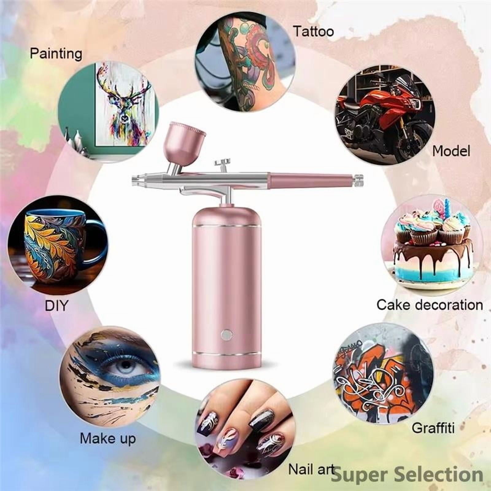 Portable Cordless Airbrush Kit With Compresso Rechargeable 3 Pressure Settings