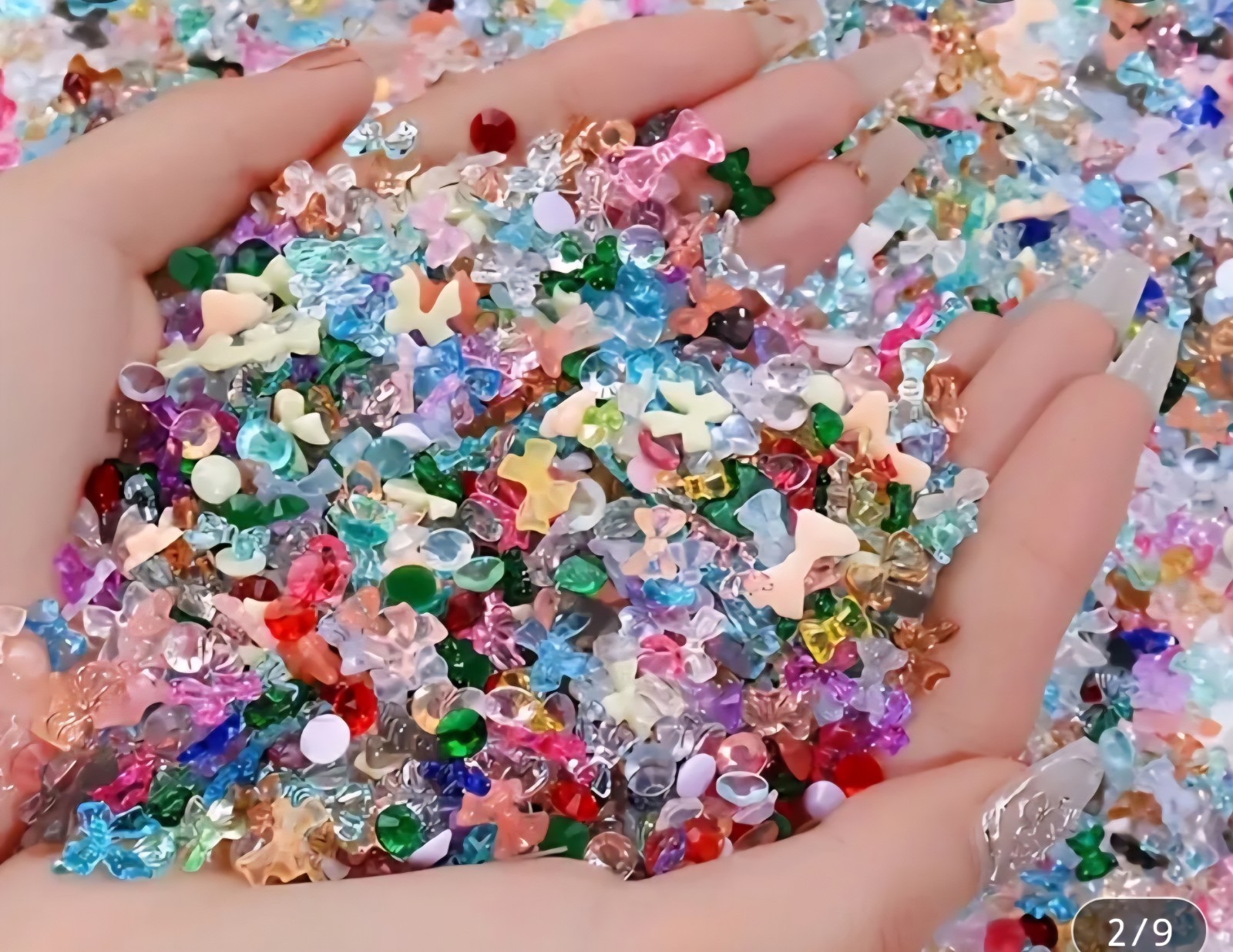 50 Pieces 3D Nail Art Charms Flowers Moons Bows Resin Multicolor Bling Roses