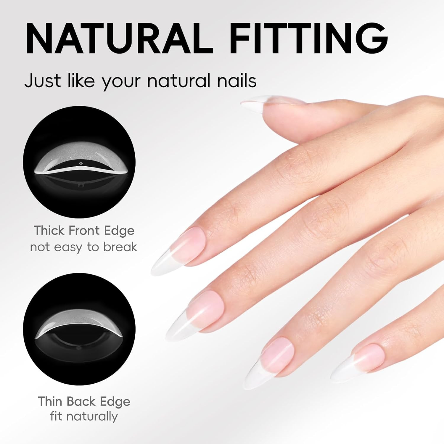 Gel Nail Kit, 240Pcs Short Medium Almond Nail Tips with U V Light 2PC Jelly Gel