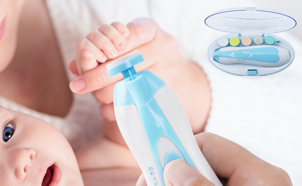 Baby Nail Trimmer File with Light Safe Electric Nail Clippers Kit for Newborn