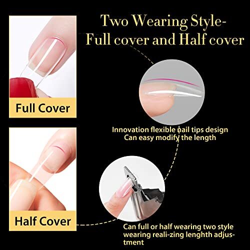 Almond Gel Nail Tips, 600Pcs Soft Gel Nail Tips Pre-file Oval Short Oval