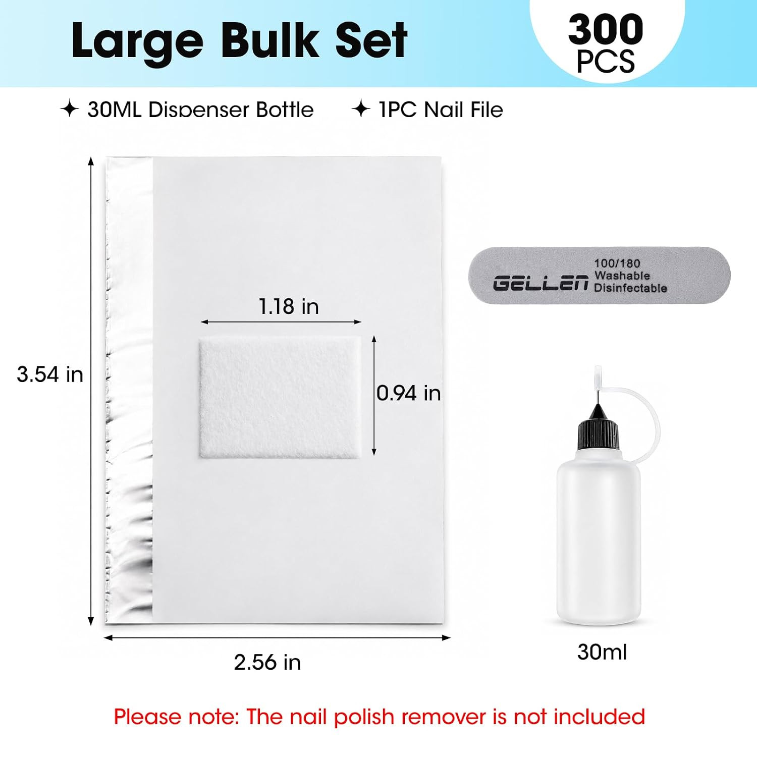 Nail Polish Remover Foil Wraps, 300PCS Aluminium Nail Foil with Tools, Soak off
