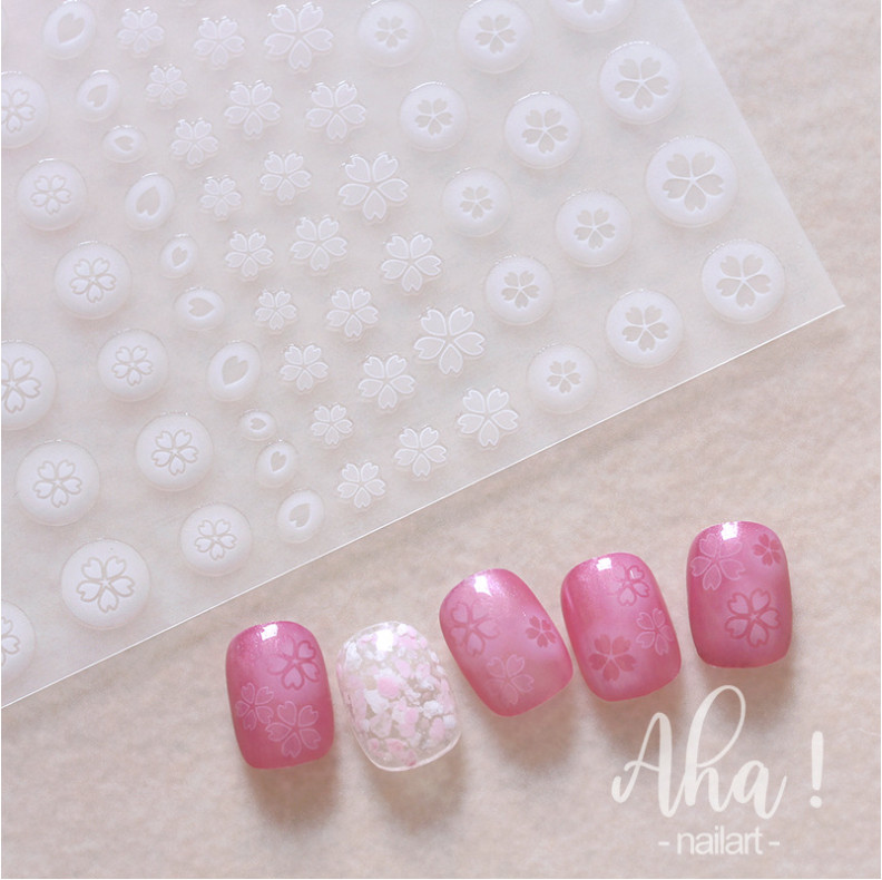 Nail Decoration Sticker Semi-transparent Hollow Flower Heart Adhesive Decor NH19