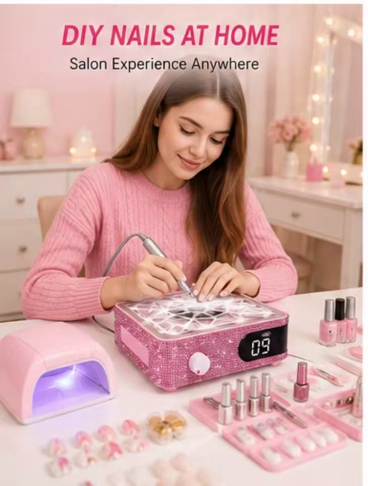Nail Dust Collector Strong Suction 4000RPM Adjustable Nail Vacuum for Manicure S