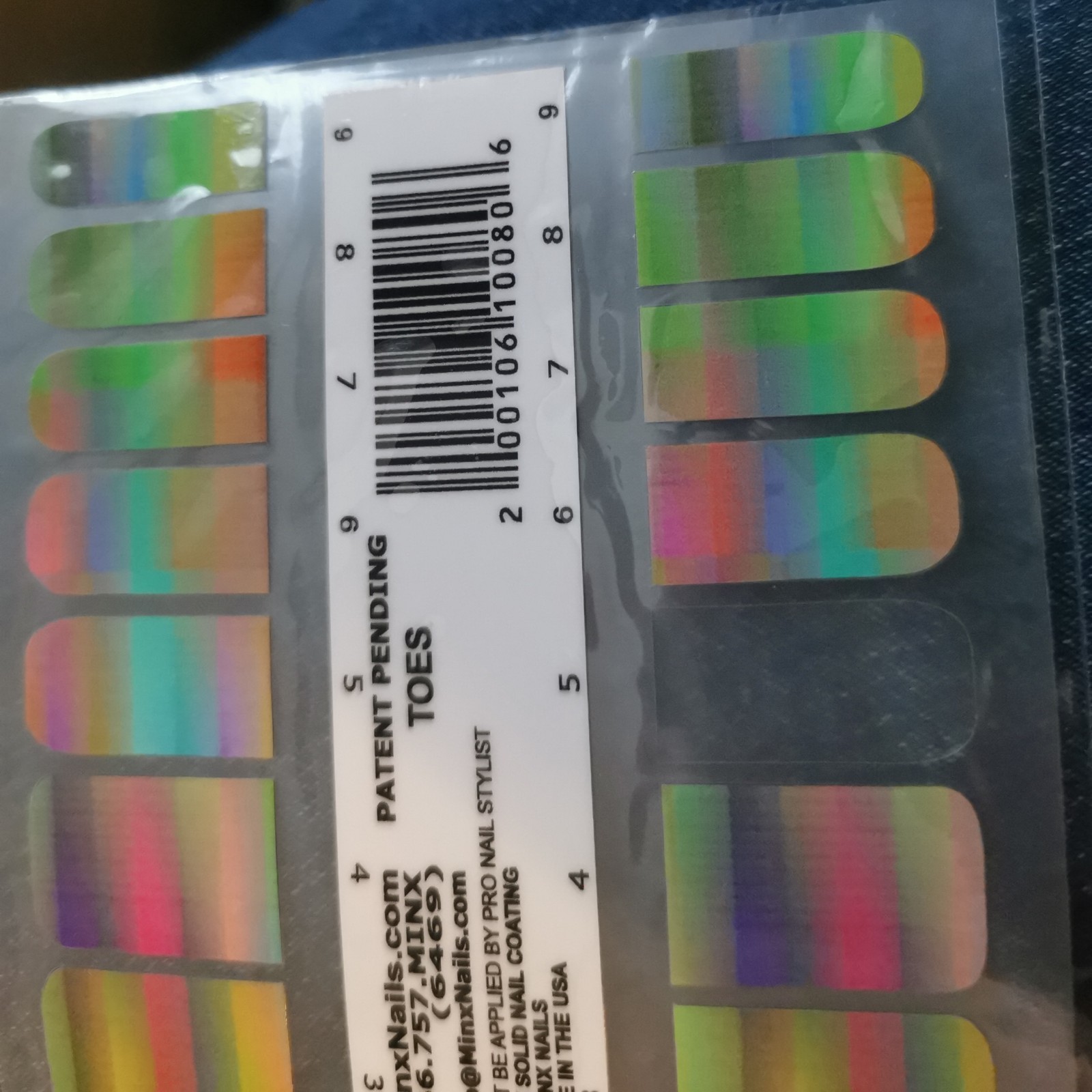 Multi colour weave. One used Toes MINX PRO NAIL WRAPS NEW SALON QUALITY
