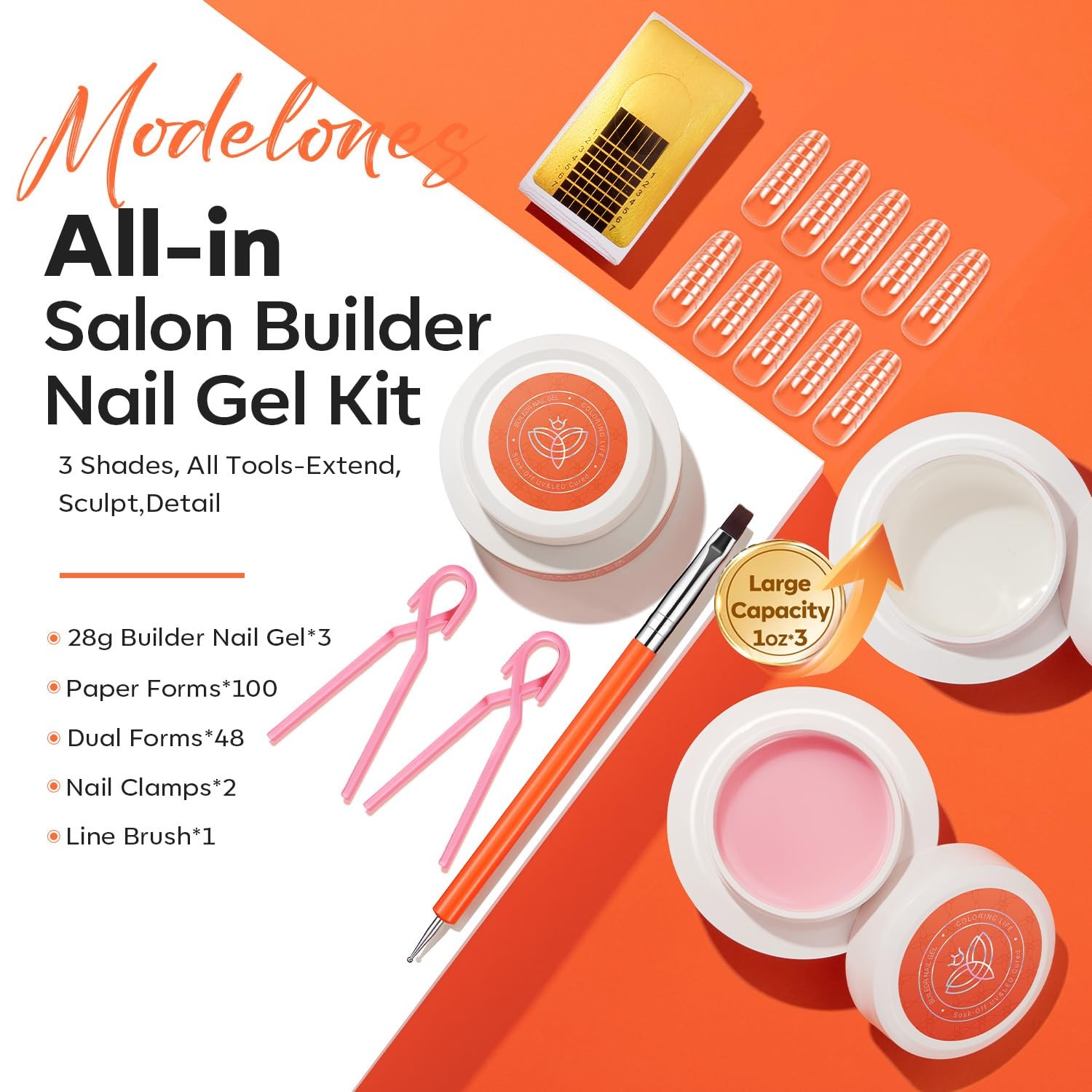 Nail Art Practice Tips Builder Nail Gel French Tip, 10-in-One