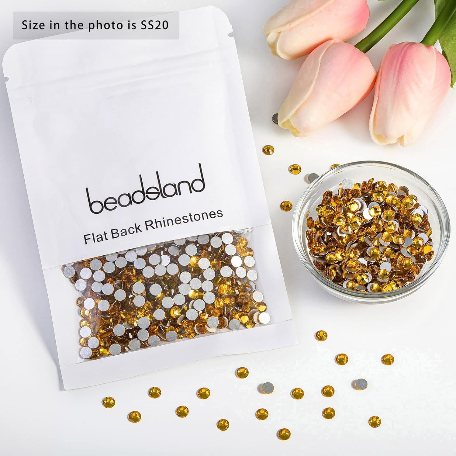 Flat Back Crystal Rhinestones Round Gems for Nail Art and Craft Glue Fix, Top…