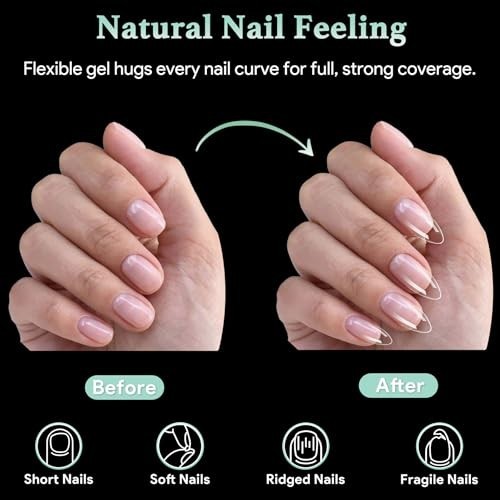 Medium Almond Nail Tips, 216pcs Acrylic Fake Nails Soft Gel X Nail Tips, Full Co