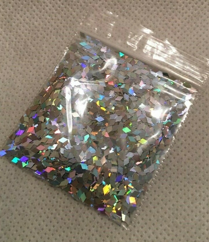 Holo Diamond Shape (Silver) 2mm Glitter 1TBsp-4Nail Art Face Craft DIY-US Seller