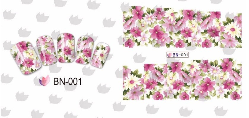 Floral Nail Art Water Decals: Spring Summer Flower Nail Wraps(Group 2)