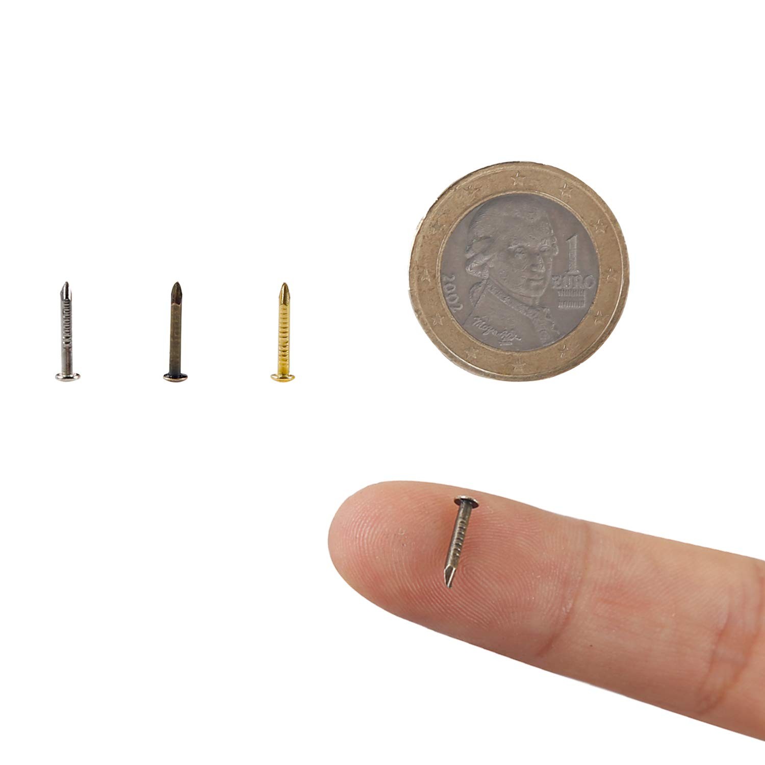 newlng Nails 500Pcs Round Head 1x10mm Silver