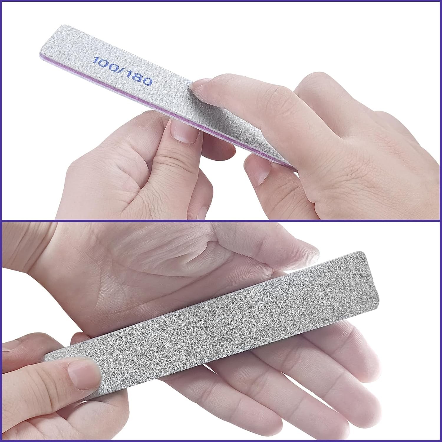 Nail Files, 100/180 Grit Emery Boards Nail File for Natural Nails and