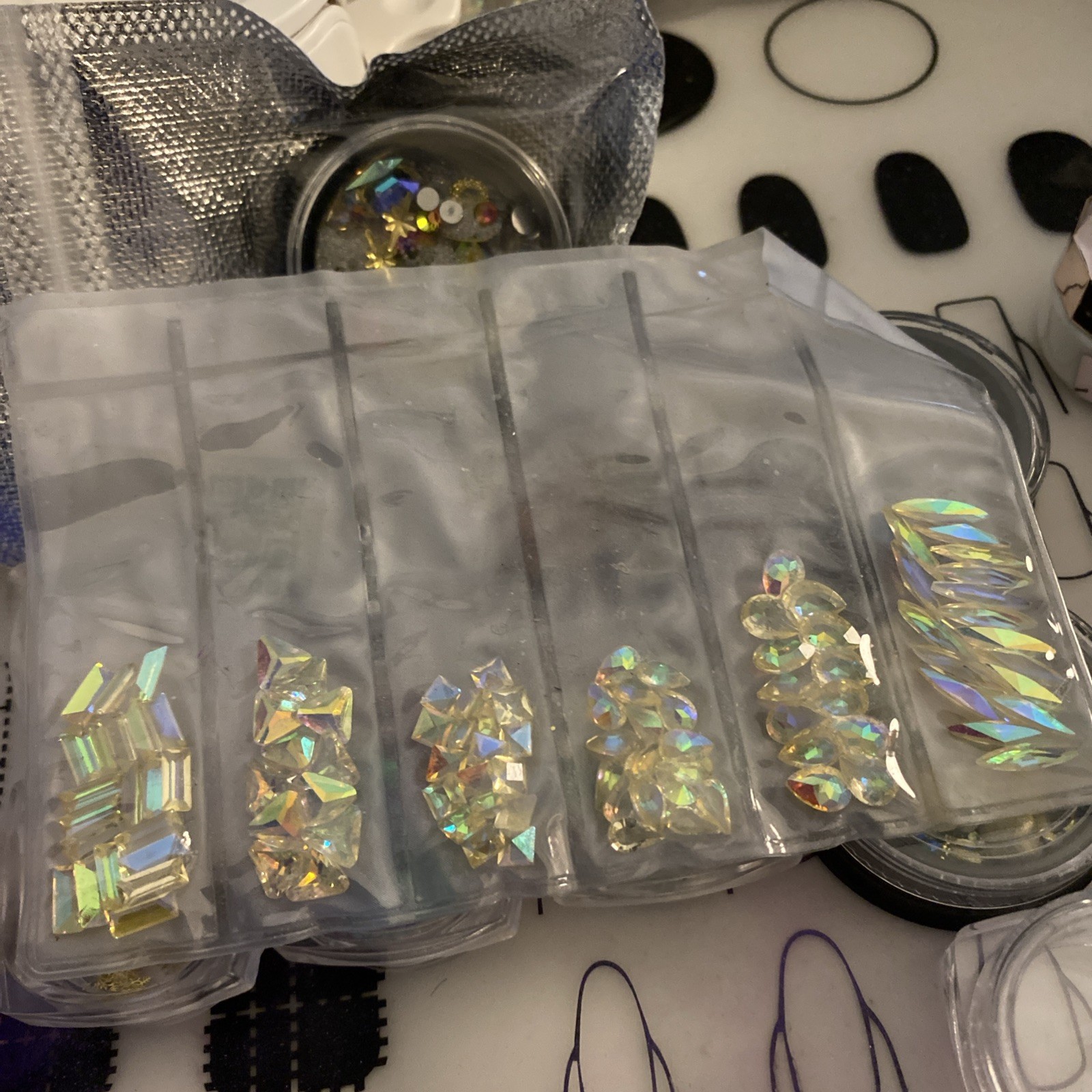 Nail Decoration Pots Alloy Shapes Embellishments Pearl’s Glass crystal & extras