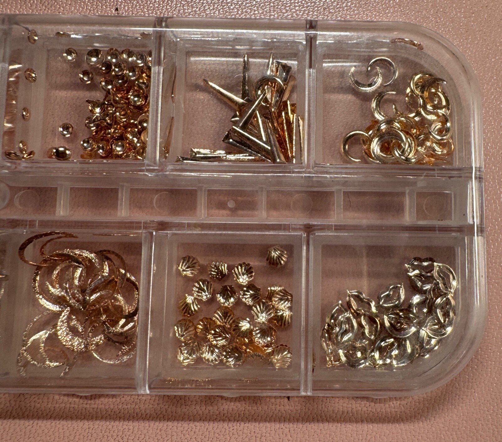 Copper Toned Nail Art Diamond, Star, Round Ball, Stiletto, Moon, Lips, Shell
