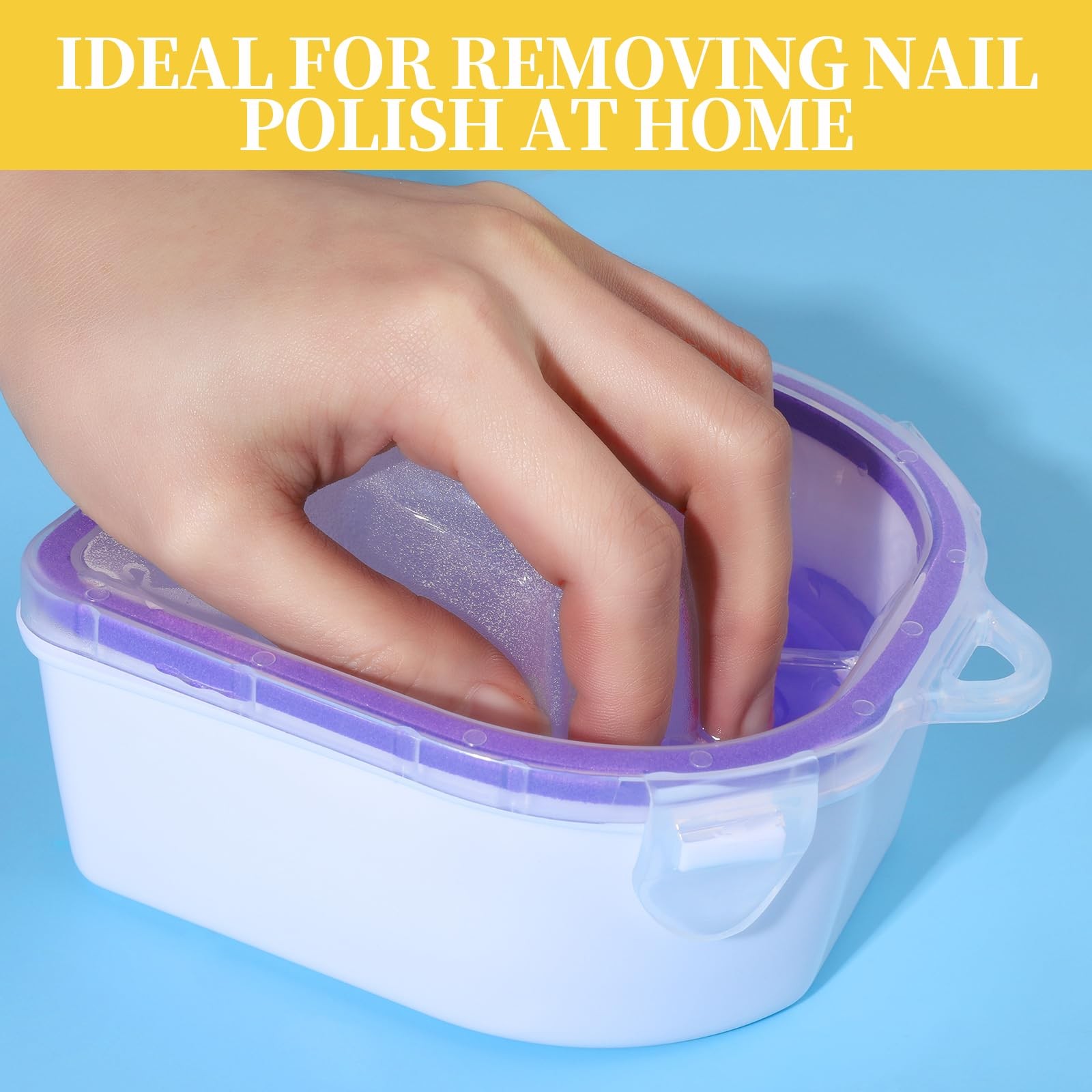 Teenitor Soak Off Bowl Nail Soaking 8 Piece Set, Yellow / Pink / Purple