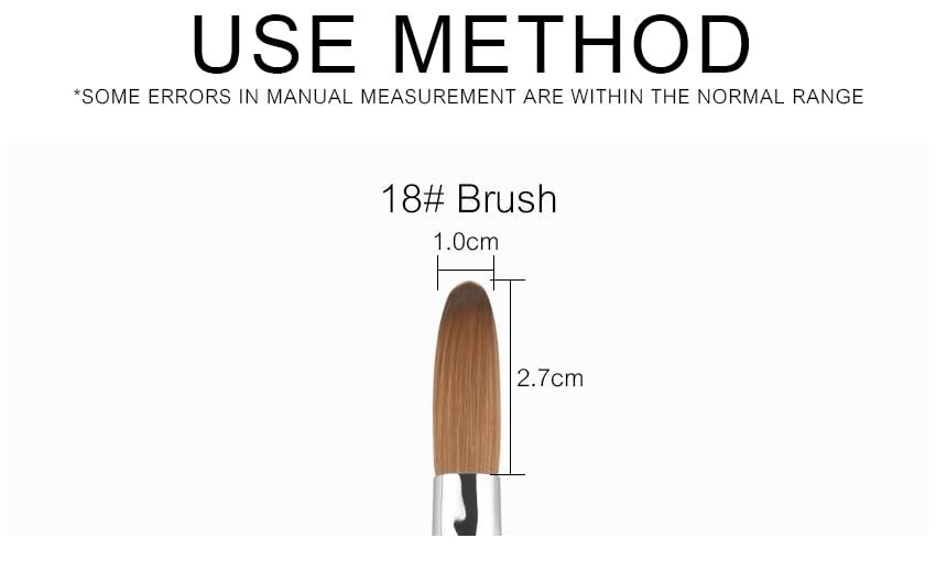 KADS Nail Acrylic Brush Kolinsky Nail Extension Brush Oval Crimped Shaped