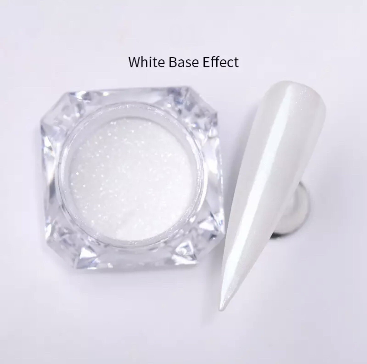 White Nail Chrome Powder Pigment Nails Crystal Shiny Mirror Dust Glazed Donut UK