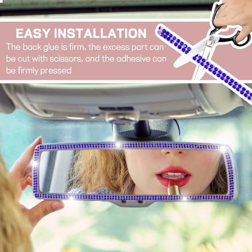 Bling Car Trim Self Adhesive, 16.4 Ft Rhinestone Car Decoration Royal Blue