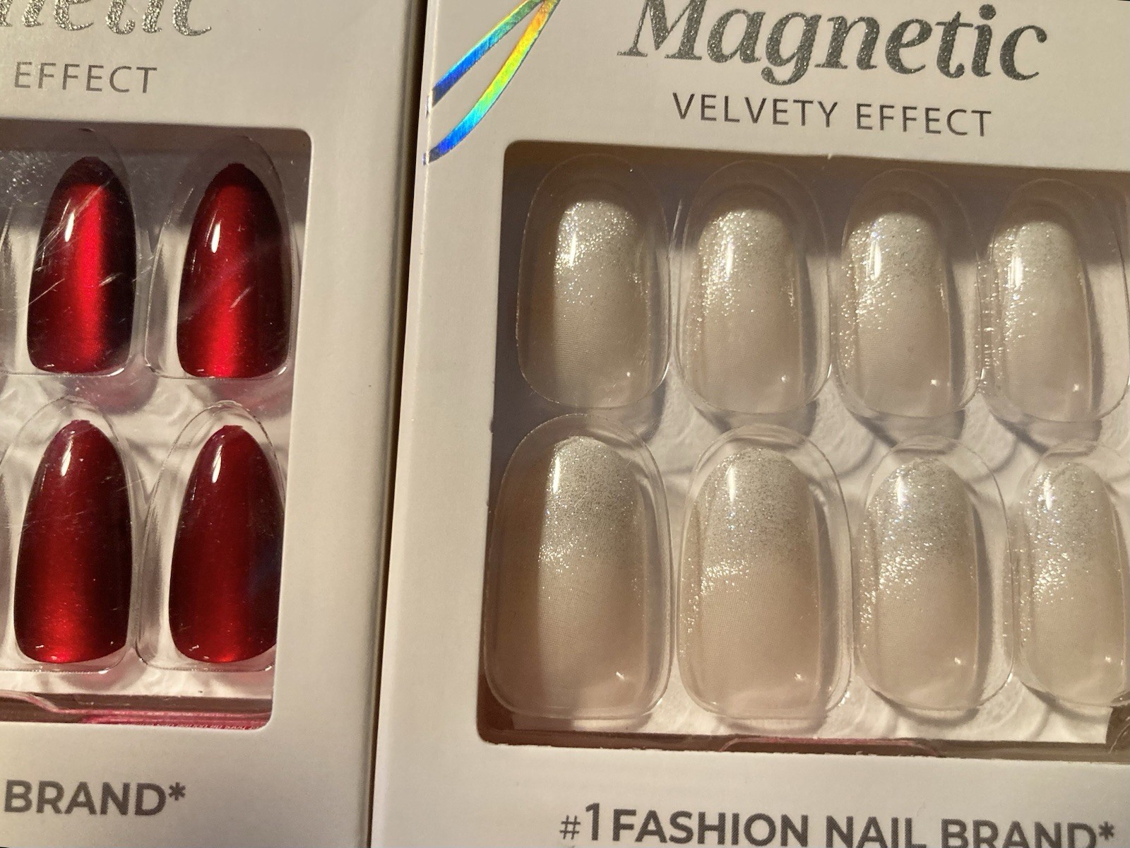 (2) KISS Acrylic Nails GEL Fantasy-BRAND NEW Red Set And White Set W/Tips Adorb