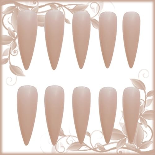 Coquette 24 Pcs Long Fake Nails – Stiletto Manicure Art with Glossy Design H