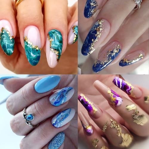 6Pcs Marble Nail Art Stickers 3D Geometric Wave Line Nail Summer Stickers-14