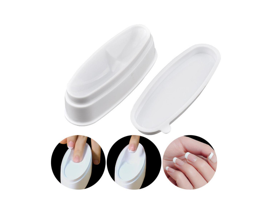 White French Acrylic Nail Box Nail Art Container Powder Storage Box DIY Nai