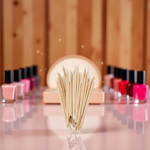 20Pcs Cuticle Pusher Nail Art Cuticle Orange Wood Sticks for Cuticle Removal