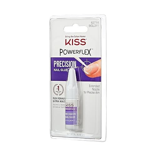 KISS PowerFlex Nail Glue Strong Hold Precision Application 0.10 Oz Pack of 1