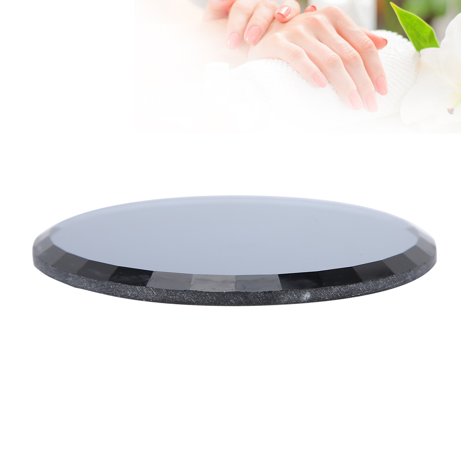 False Nail Mirror Glass Display Board Manicure Drawing Color Mixing Tool (Black)
