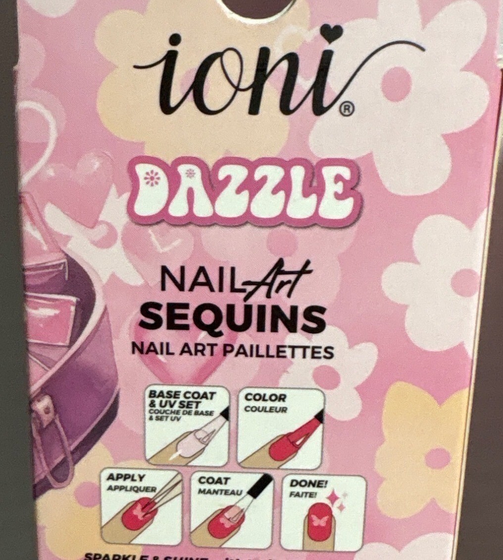Ioni Dazzle Nail Art Sequins Palette Flowers Glitter Shapes Salon-Like Finish