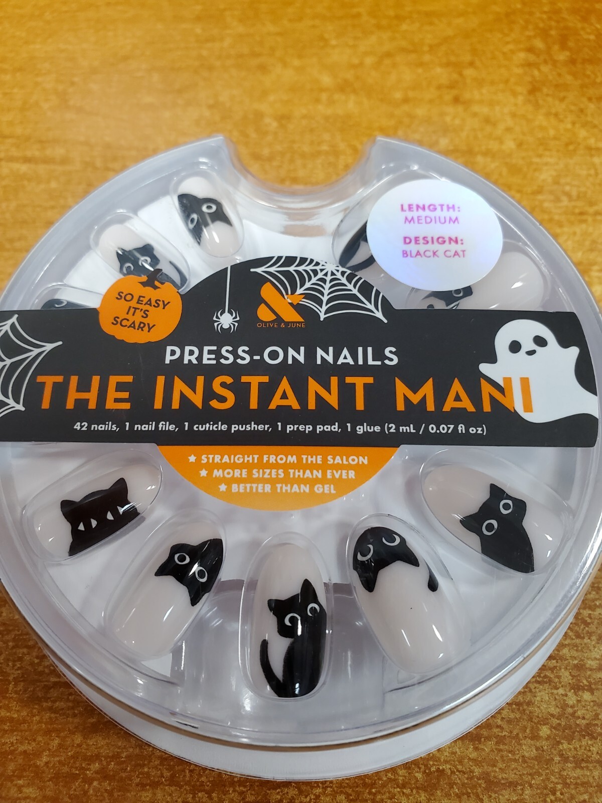 4 Pack: Olive & June The Instant Mani Nails Medium – Black Cat (9565) R9P2a