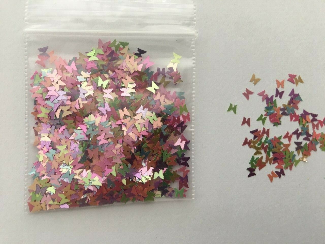 Metallic Pastel Pearlescent BUTTERFLY 4mm Glitter Nail Art Solvent Resist(1Tbsp)