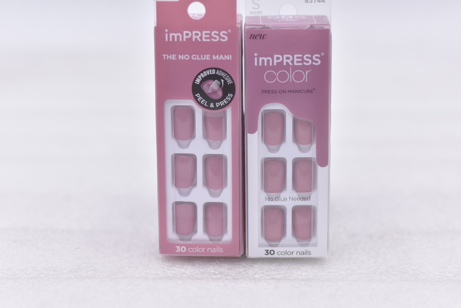 Lot of 2 Kiss Impress Color 005 Petal Pink Short Nails – 30 Nails