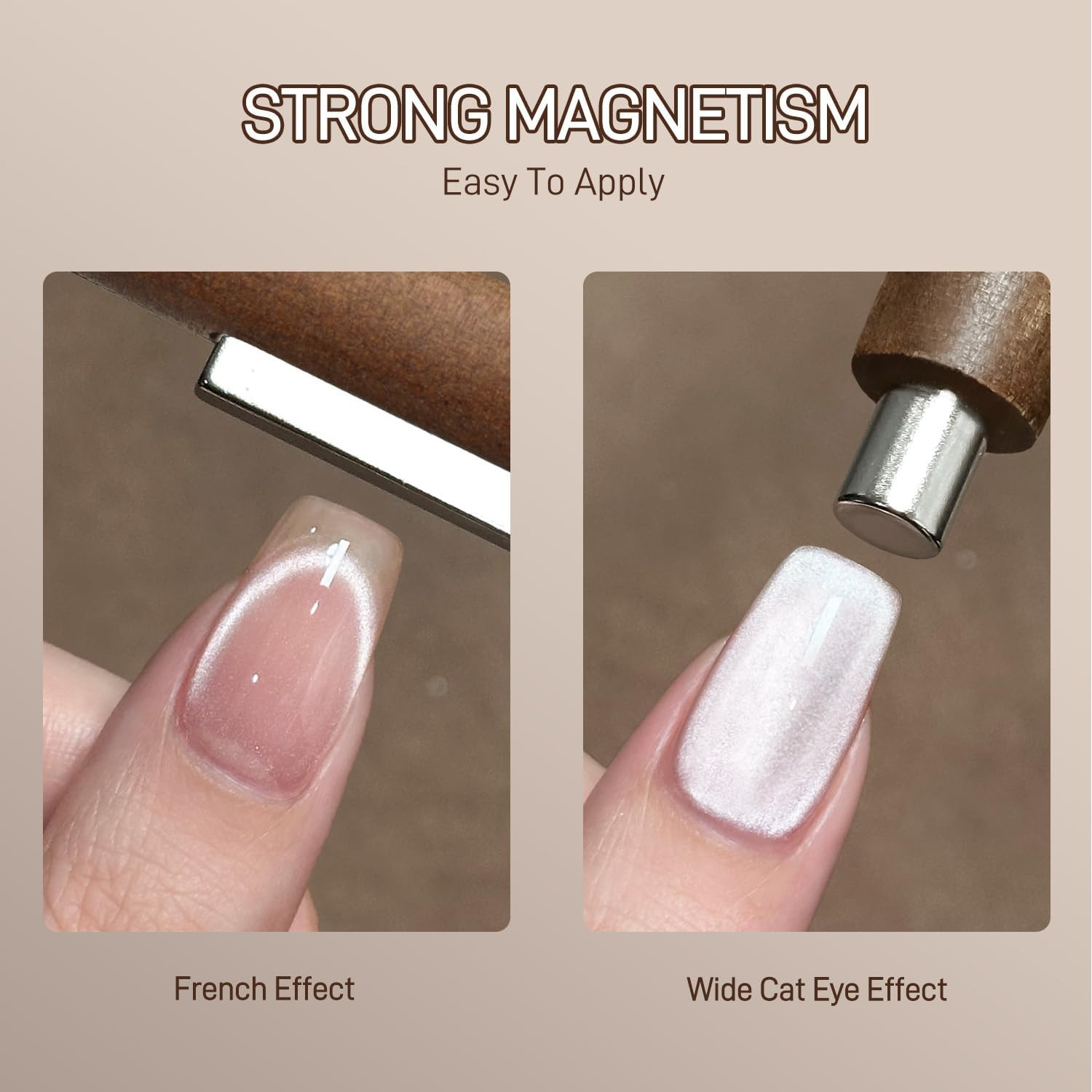 GAOY 3-In-1 Cat Eye Magnet for Nails, Cigar Shape Nail Magnet, Multi-Function Na