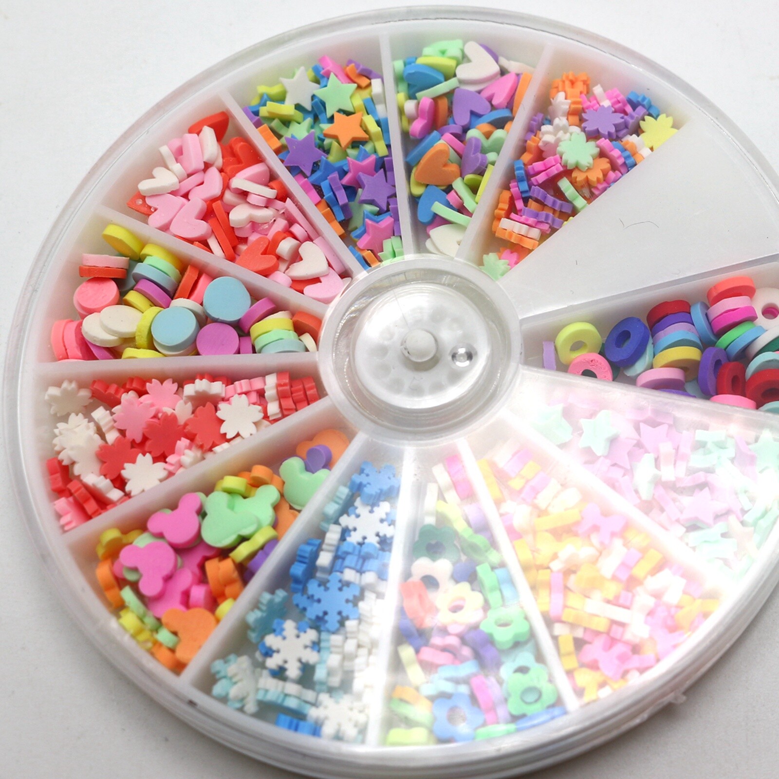 Nail Art Wheel Set 3D Fimo Polymer Clay Slices Nail Art Decals Tips 12 Style