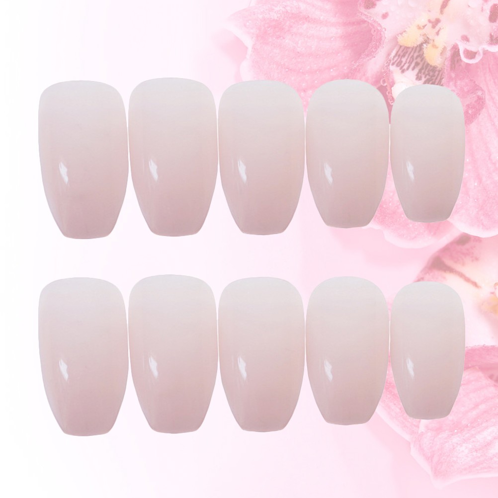 24Pcs Reusable Pink False Nail Tips for Wedding Prom DIY Manicures