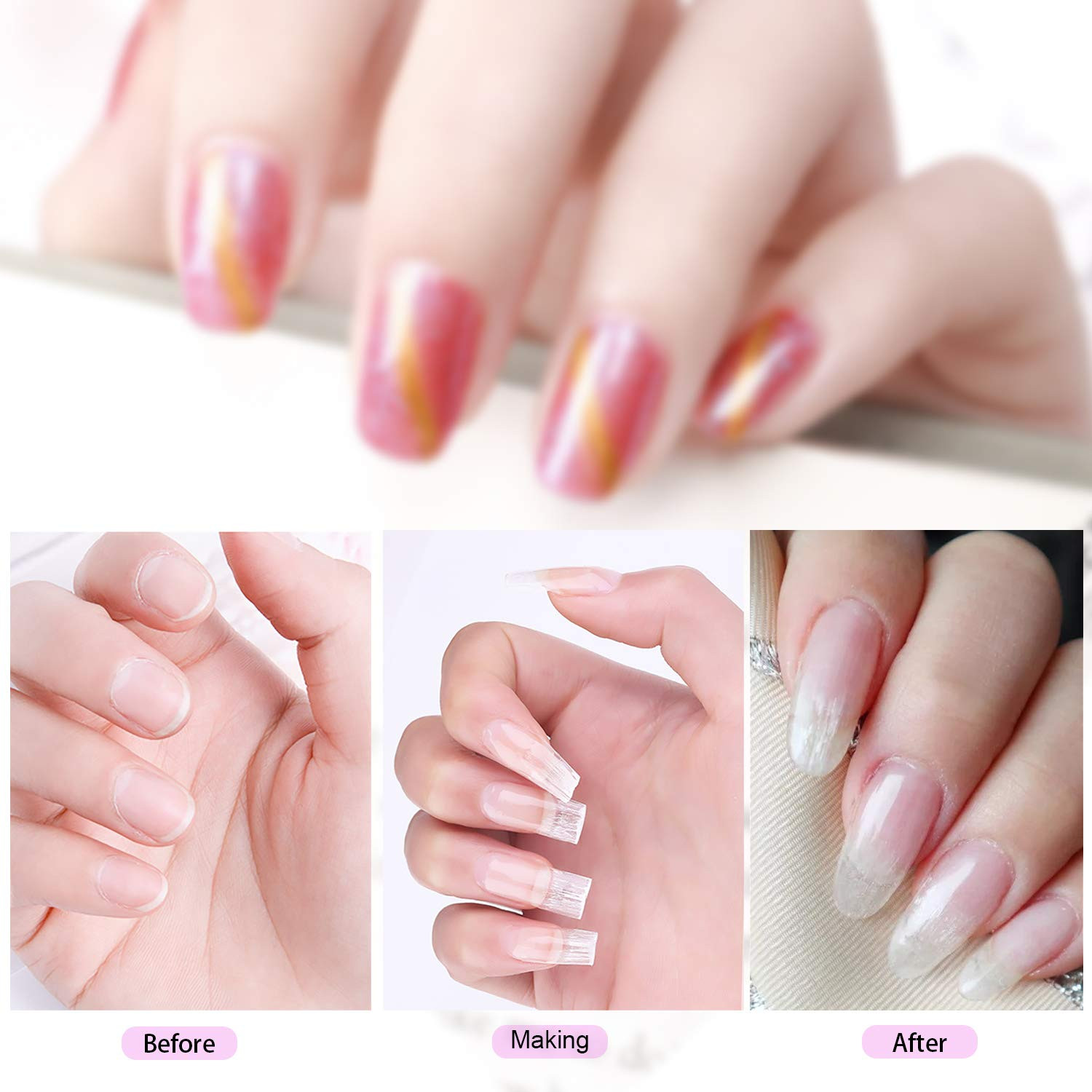 100 Pieces Fiberglass Nail Extension Silk,Nails Tips Quick Extension Fiberglass