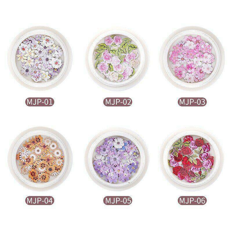 Nail Art Decor Flowers Summer Decoration 50Pcs Slice Flakes Nail Polish Tips Gel