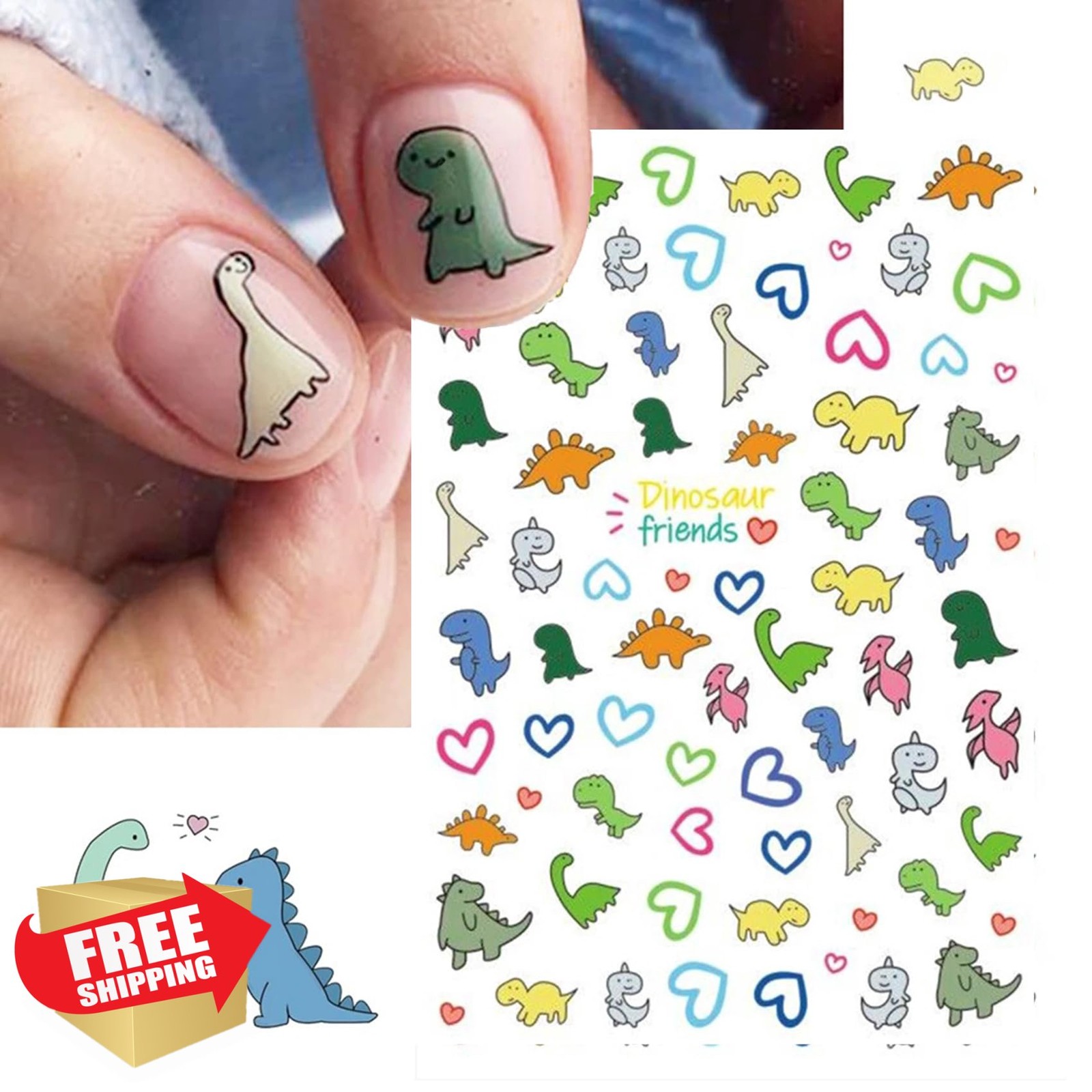 IDDFEVE Dinosaur Nail Art Stickers
