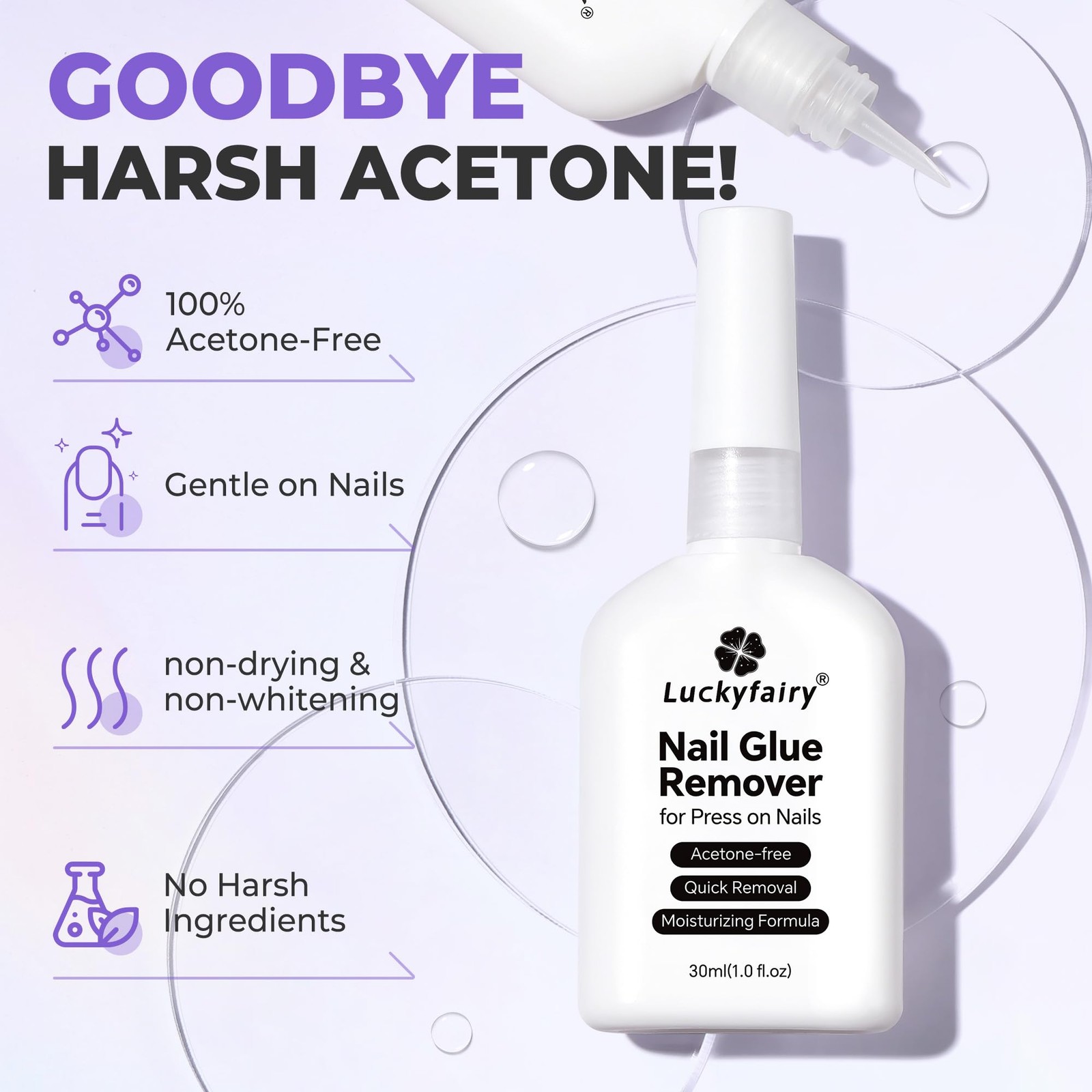Luckyfairy 30ml Nail Glue Remover: Multi-functional Press On Remover,…