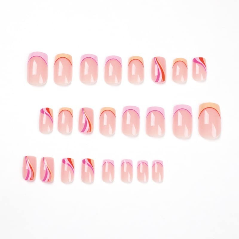 Secret Lives Glossy Reusable Artificial Fake False Lightweight & 24 Nails Set