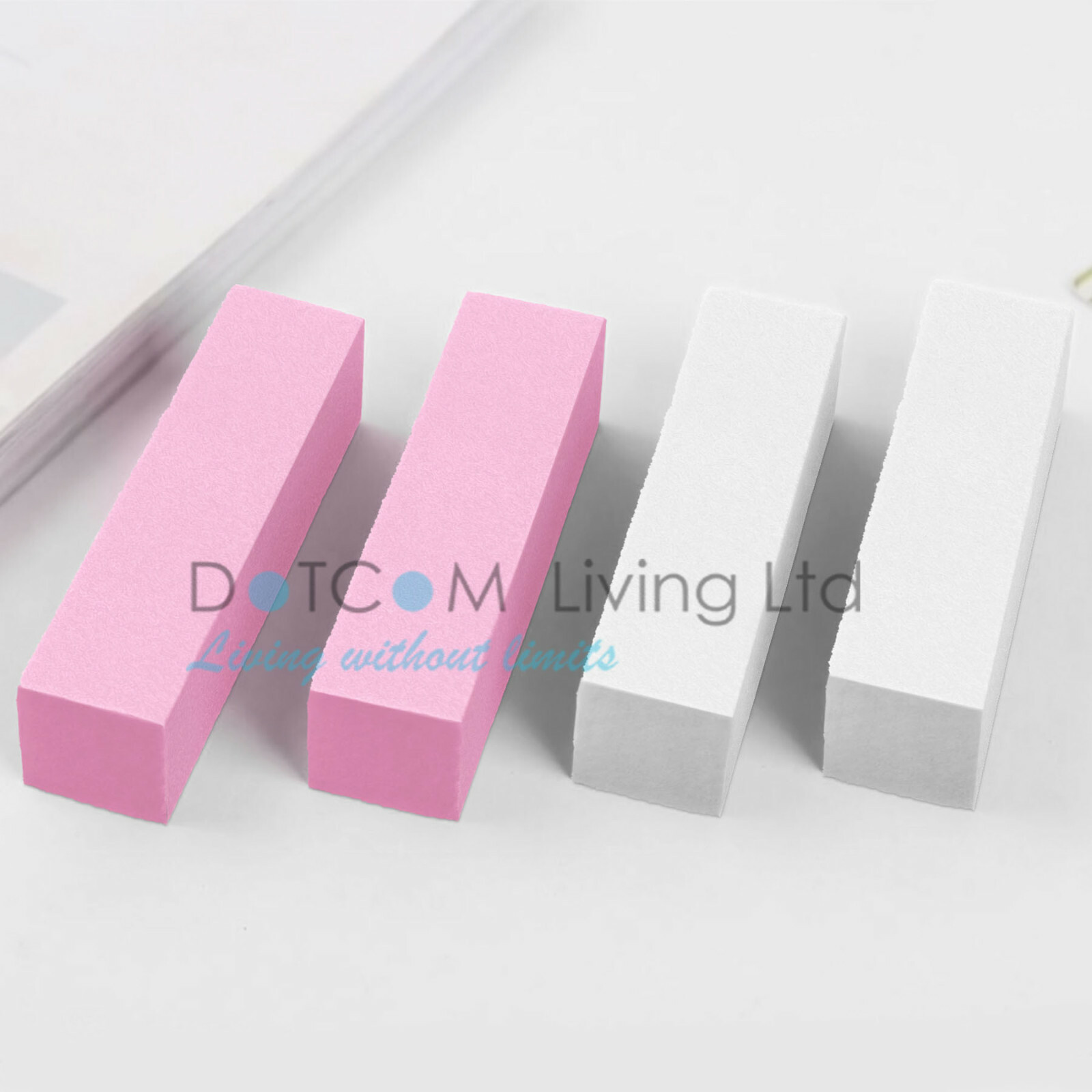 Nail Buffer Block Files Tool Tips 4 Ways Art Acrylic Sanding Manicure White Pink