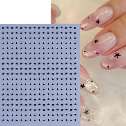 6 Sheets Star Nail Stickers 3D Self-Adhesive Celestial Nail five pointed star