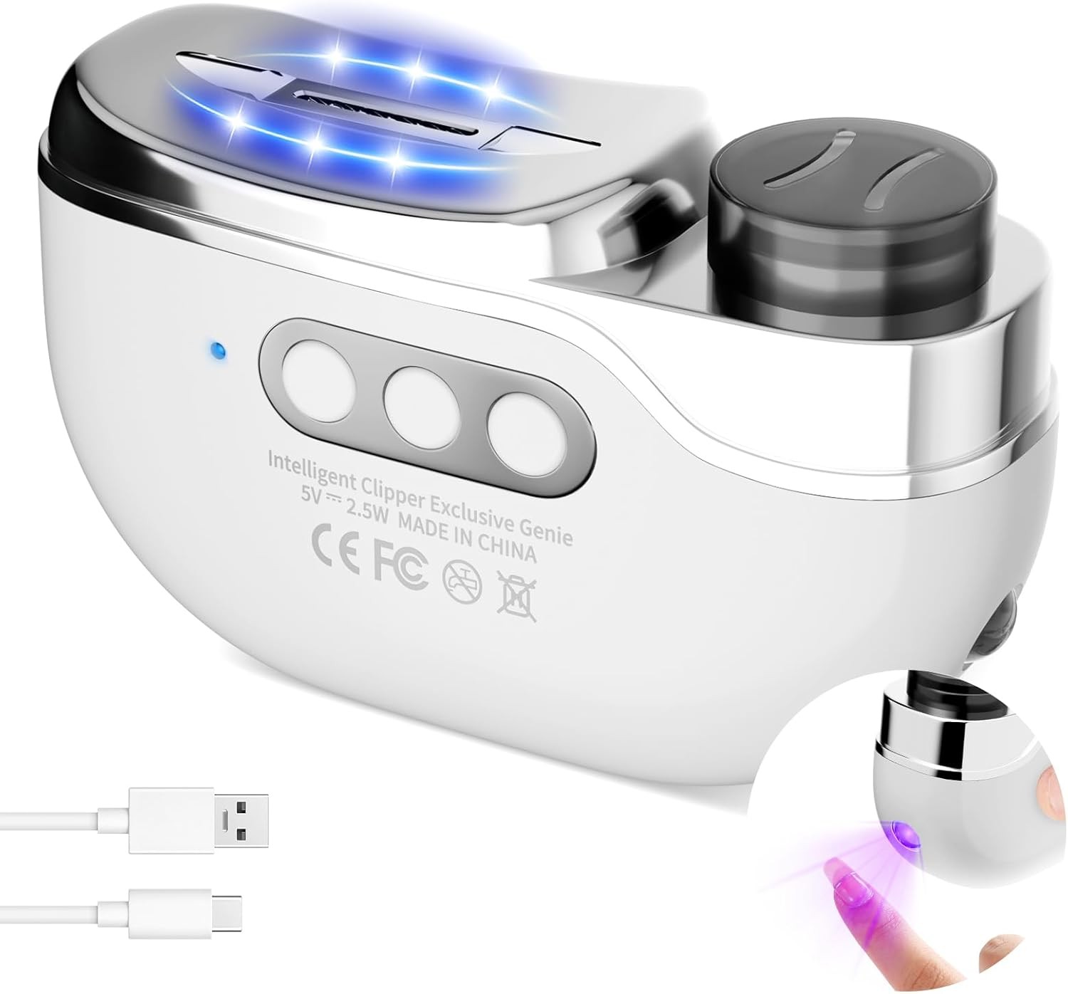 Electric Nail Clipper, 4-in-1 Recharable 3-Speed Electric Nail File &