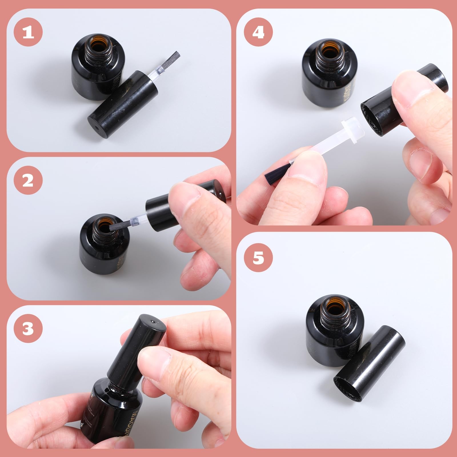 30 PCS Nail Polish Brush Replacement Kit, Disposable Brushes with Reusable Ha…