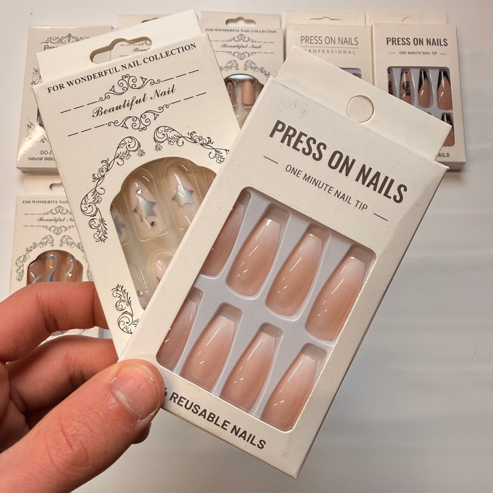 Lot of 10 Pack of 24 New False Press On Nails Assorted Designs and Colors №N29