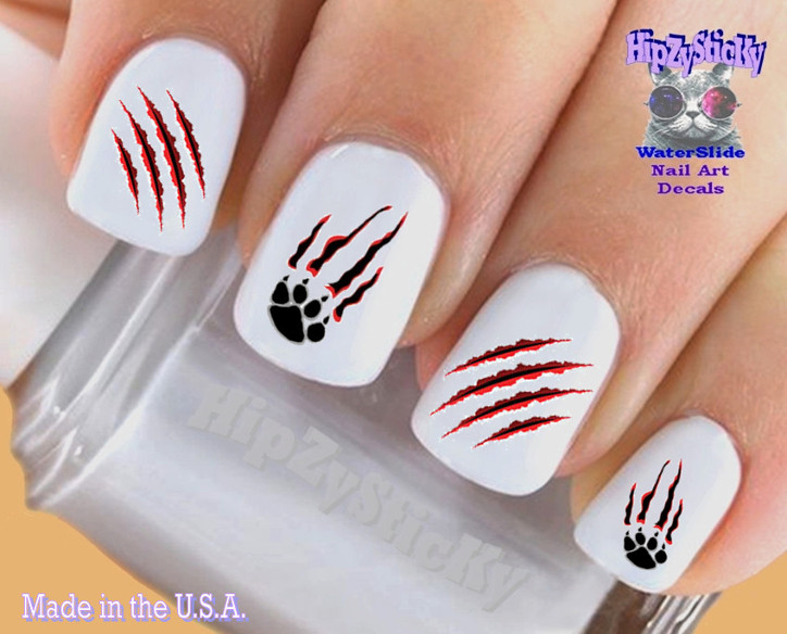 Nail Art 2161 ANIMAL Claw Marks Paw Waterslide Nail Decals Transfers Sticker